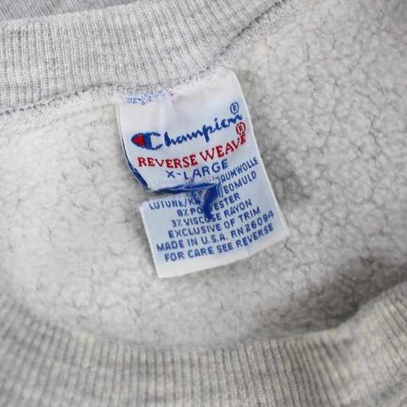 Champion Vintage Reverse Weave Cotton C Logo Crewneck Pullover XL USA Sweatshirt - Picture 6 of 7